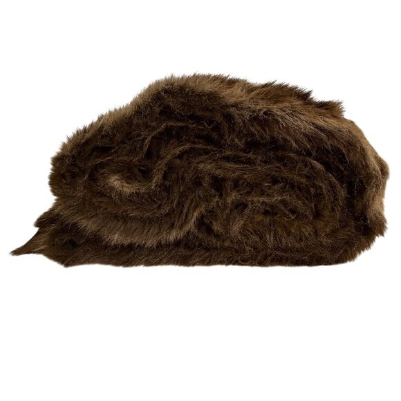 Vintage Brown Faux Fur Fleece Backing Fabric, Valance, Throw/Blanket 189"x21" - Picture 6 of 7